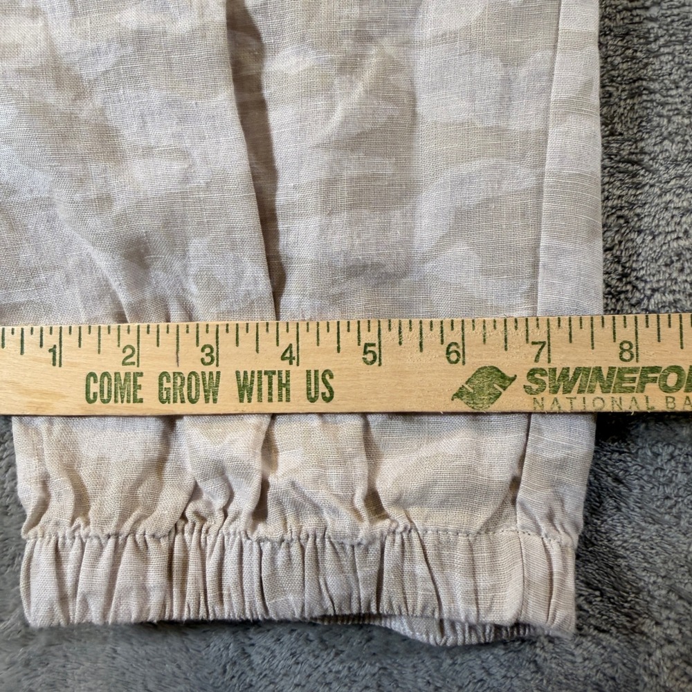 Athleta Cabo Tide Linen Jogger Women 22 Tan Camo Drawstring Elastic Waist Pants - Picture 3 of 11